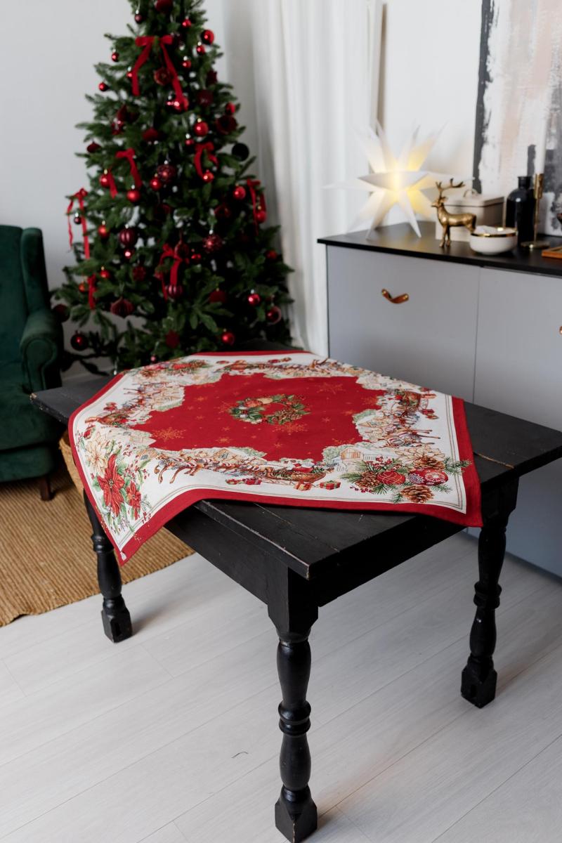 Christmas Tablecloth «Present» with Golden Lurex - Premium Gobelin - Textile4Family