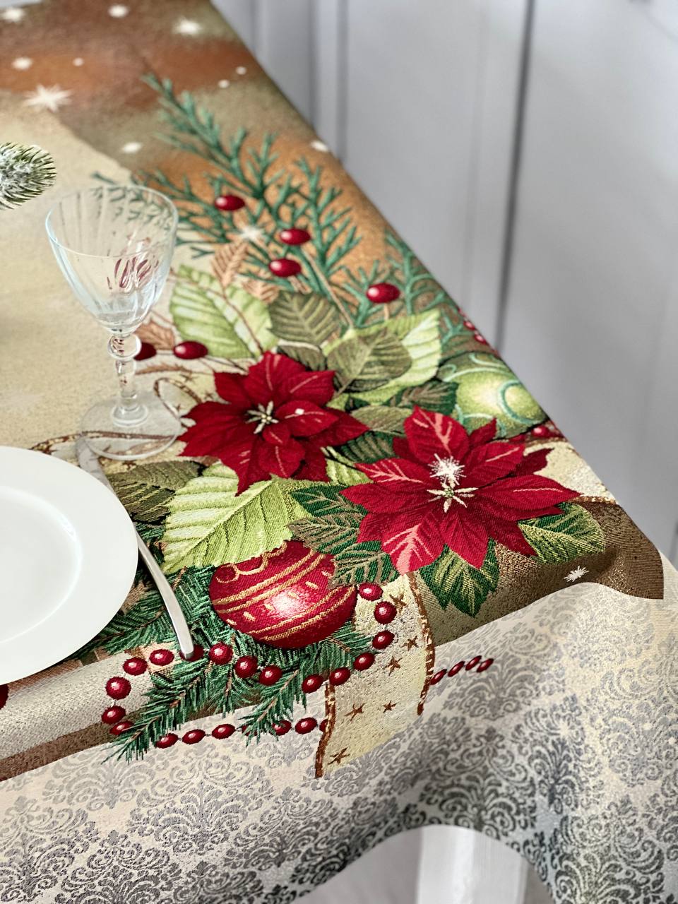 Christmas tapestry Tablecloth "Night before Christmas" with golden thread Limaso Textile