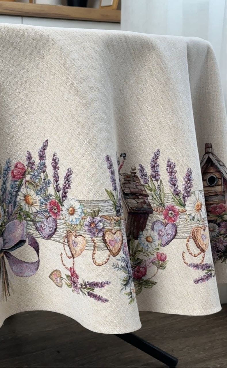 Round Tablecloth «Lavender» - Luxury Tapestry - Textile4Family