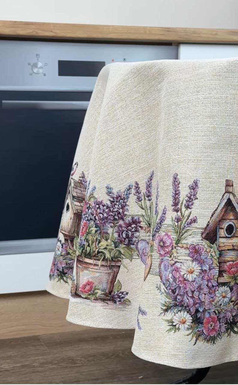 Round Tablecloth «Lavender» - Luxury Tapestry - Textile4Family