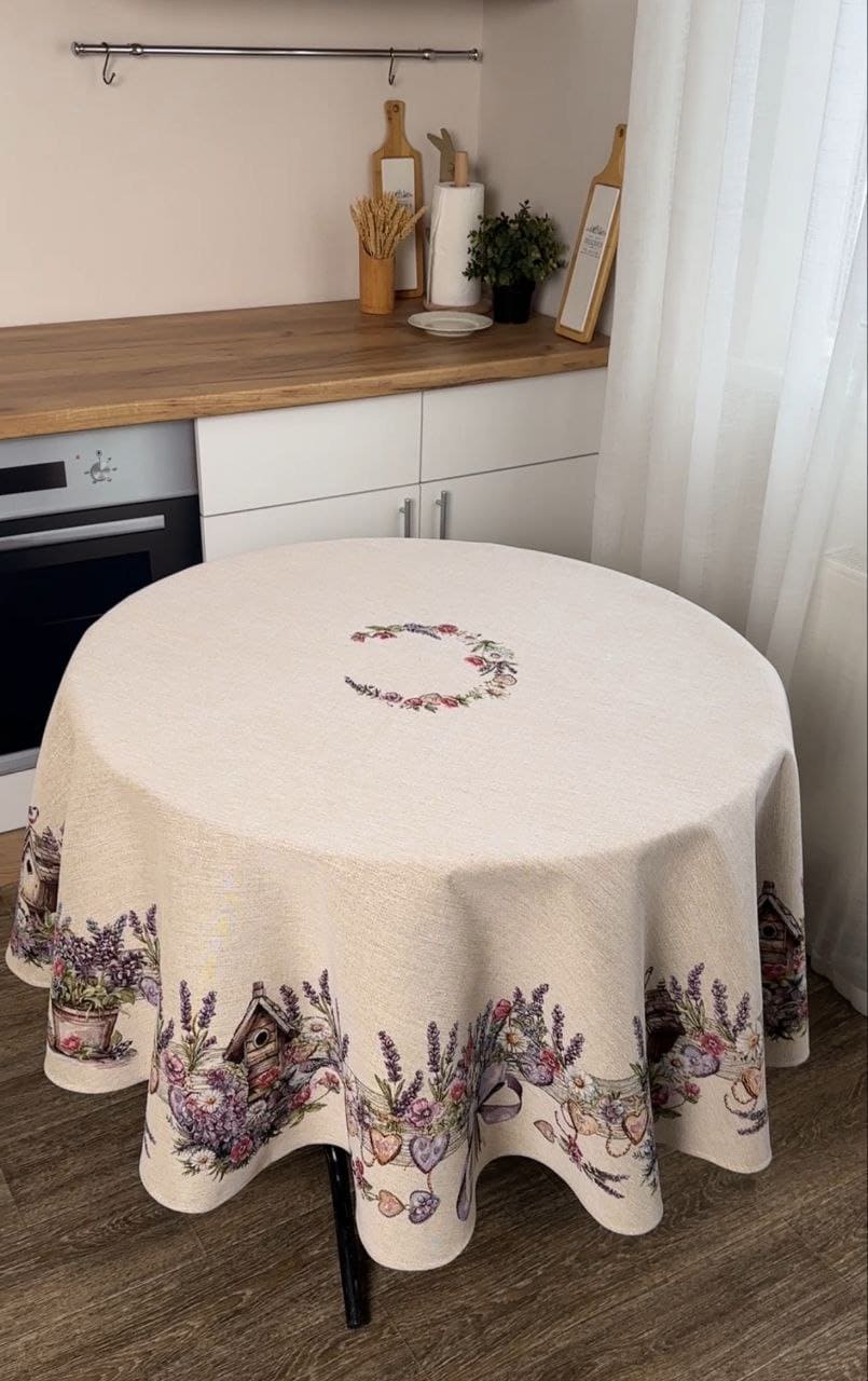 Round Tablecloth «Lavender» - Luxury Tapestry - Textile4Family