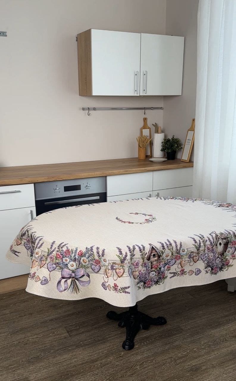 Oval Tablecloth «Lavender» - Luxury Tapestry - Textile4Family