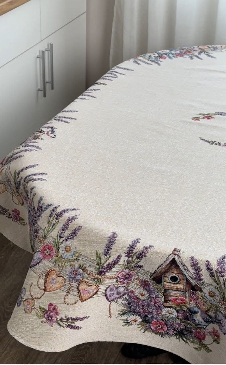 Oval Tablecloth «Lavender» - Luxury Tapestry - Textile4Family