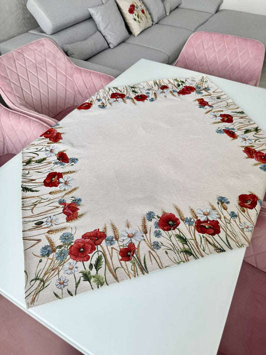 Tapestry tablecloth «Poppies and daisies»