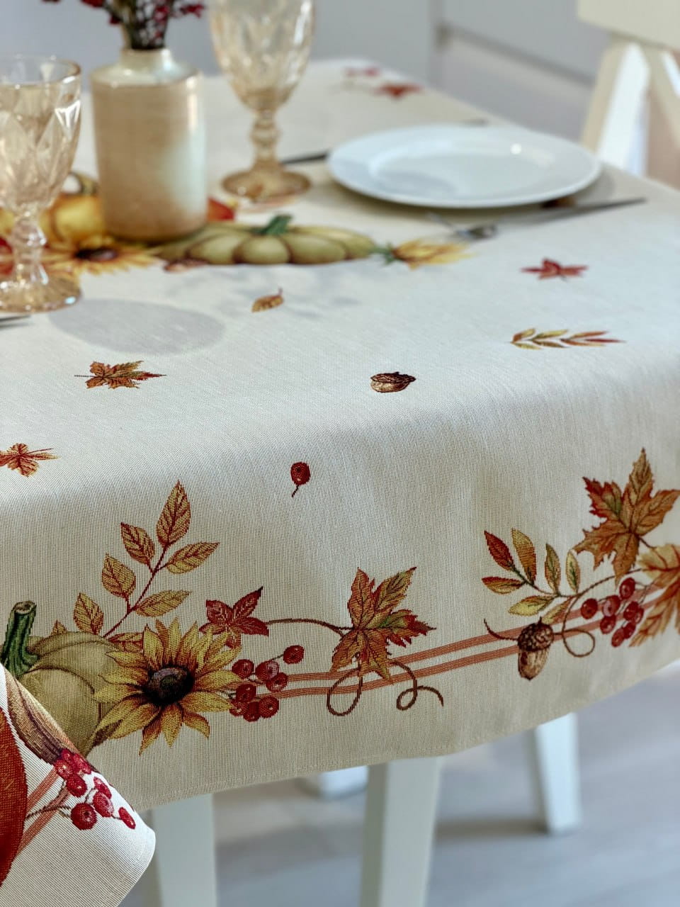 Autumn Rectangular tablecloth «Pumpkin» - High quality tapestry