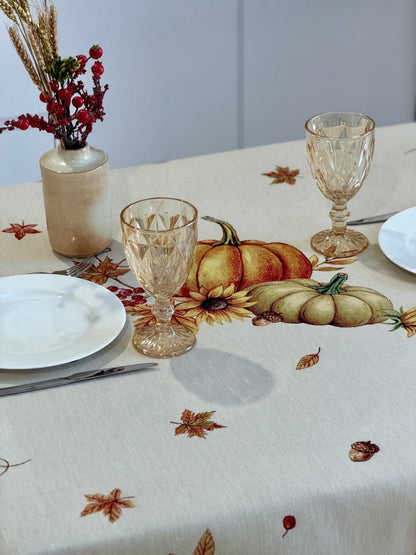 Autumn Rectangular tablecloth «Pumpkin» - High quality tapestry