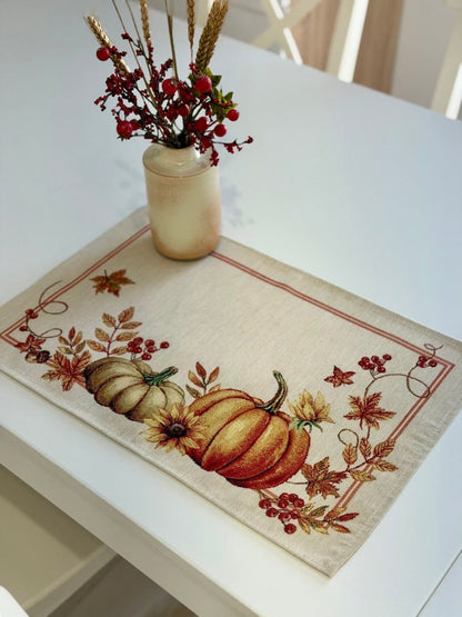 Autumn Placemat set «Pumpkin» - High quality tapestry