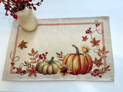 Autumn Placemat set «Pumpkin» - High quality tapestry