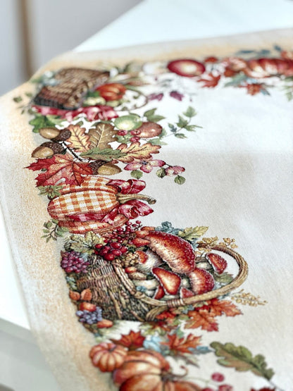 Autumn Square tablecloth «Fall Harvest» - High quality tapestry