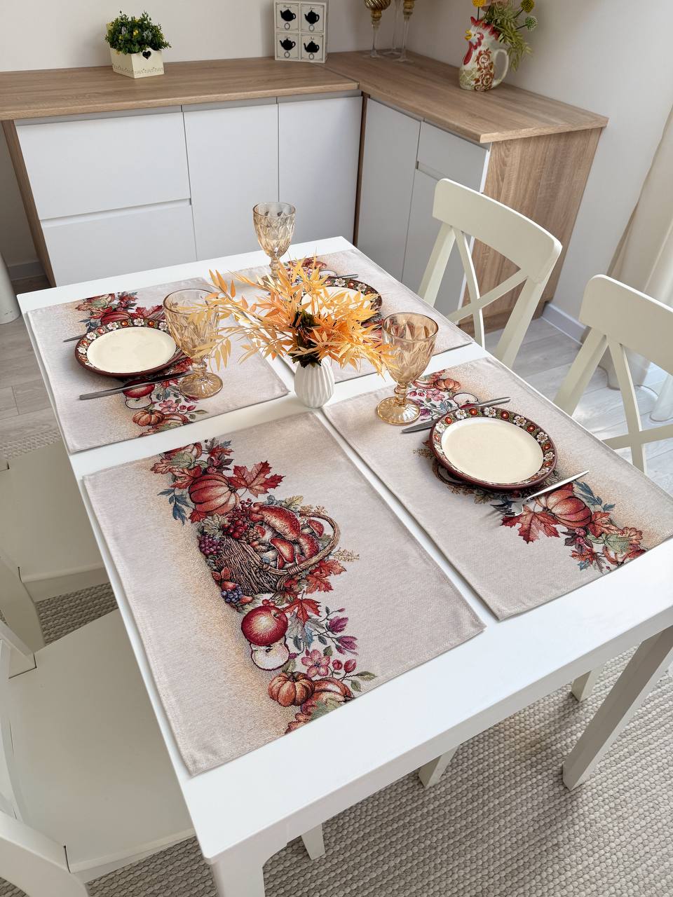 Autumn Placemat set «Fall Harvest» - High quality tapestry