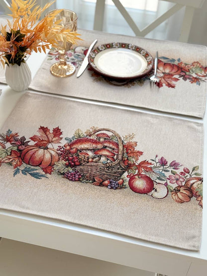 Autumn Placemat set «Fall Harvest» - High quality tapestry