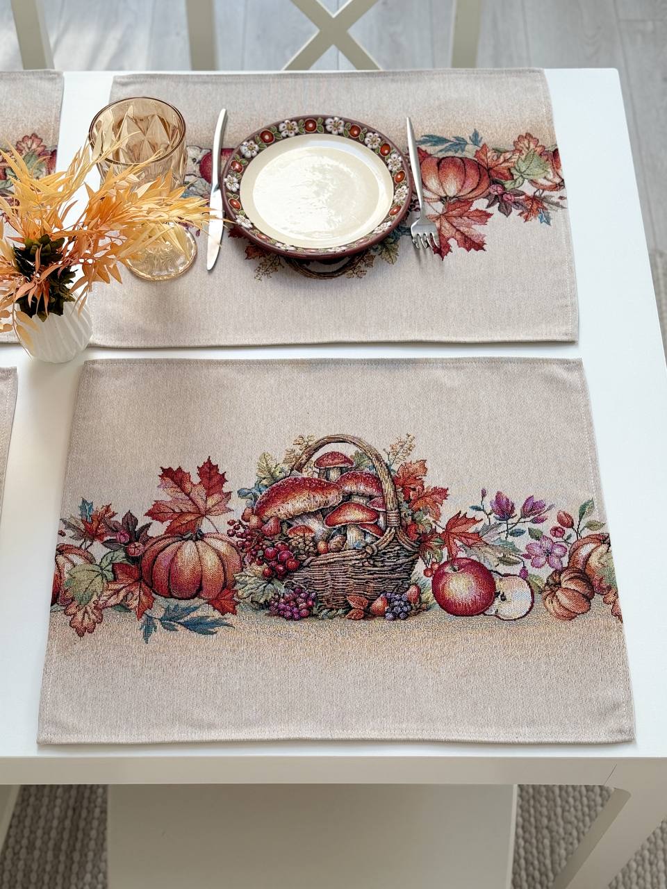 Autumn Placemat set «Fall Harvest» - High quality tapestry
