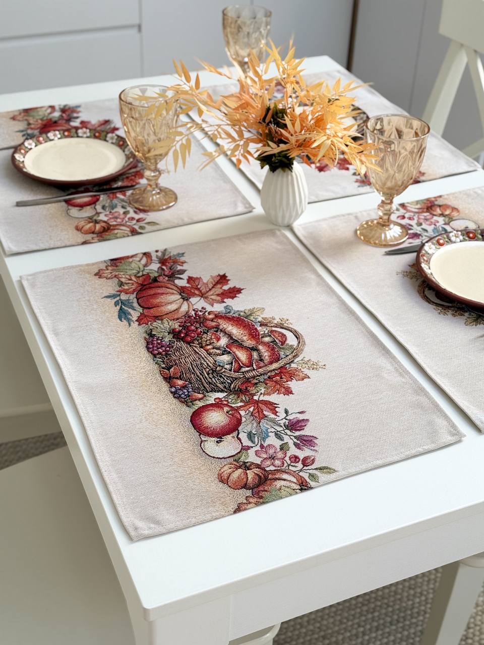 Autumn Placemat set «Fall Harvest» - High quality tapestry