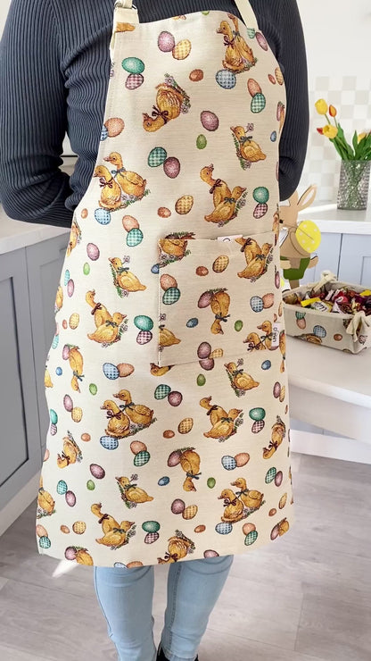 Easter tapestry kitchen apron «Easter Ducks»