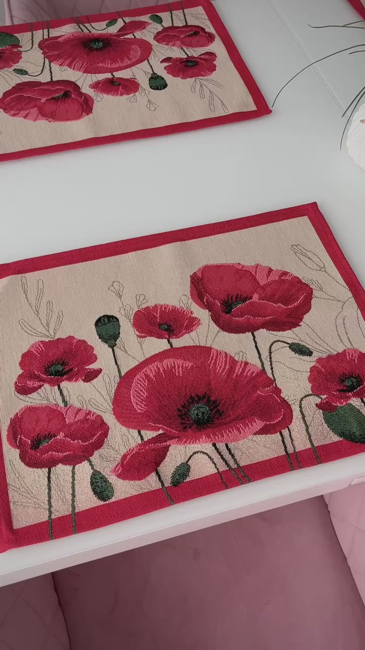 Tapestry Placemats set «Poppies»