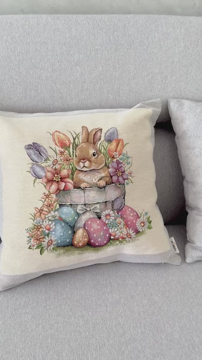 Easter tapestry cushion cover «Happy Easter»