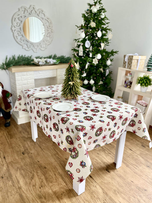 Christmas tapestry Tablecloth "Christmas Тoy starfall"