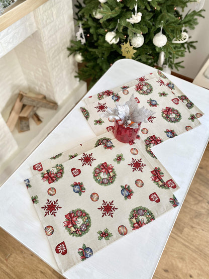 Christmas Tapestry Placemat "Christmas Тoy starfall"