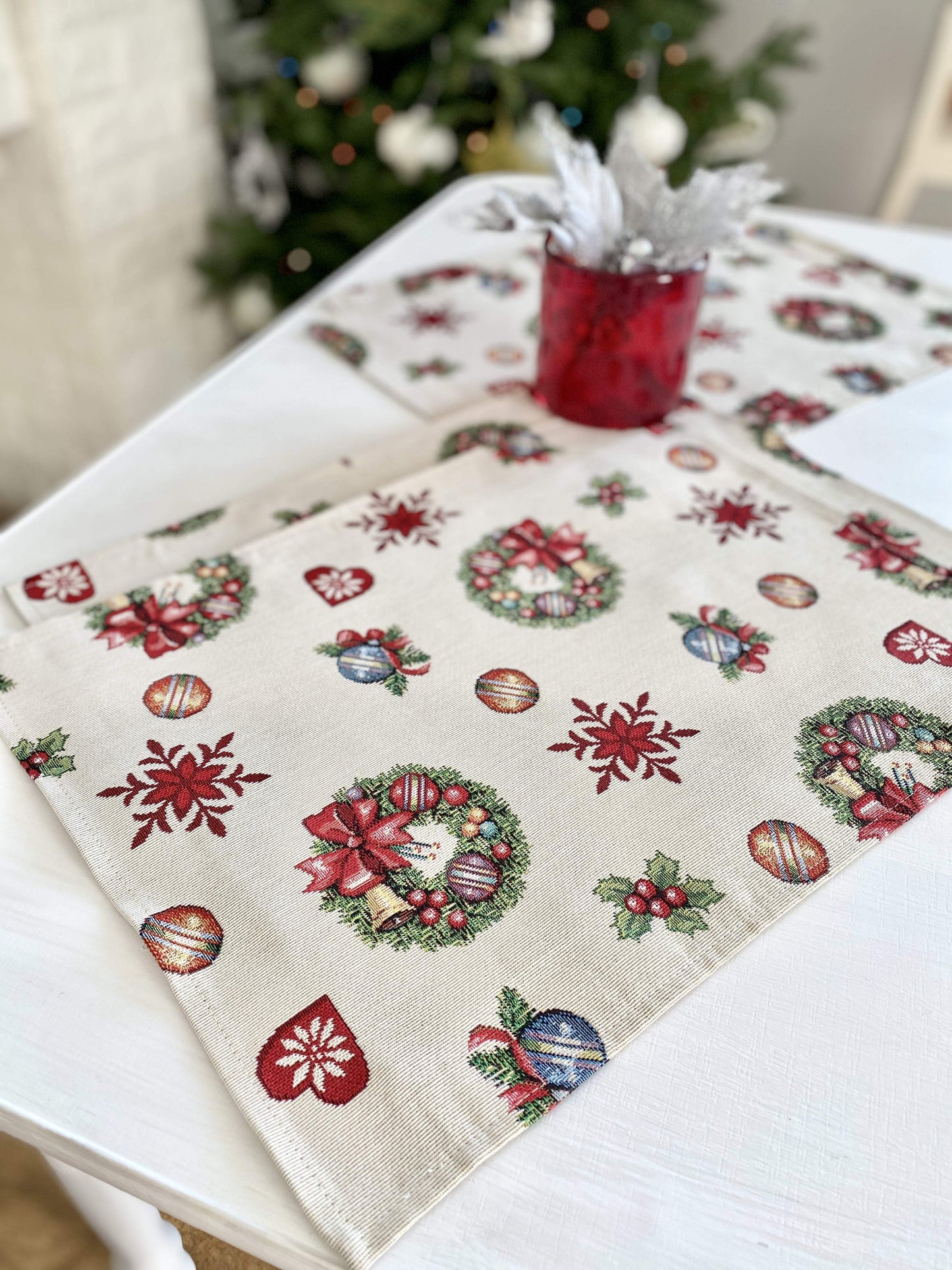 Buy Christmas Tapestry Placemat "Christmas Тoy starfall" UK Textil4Family
