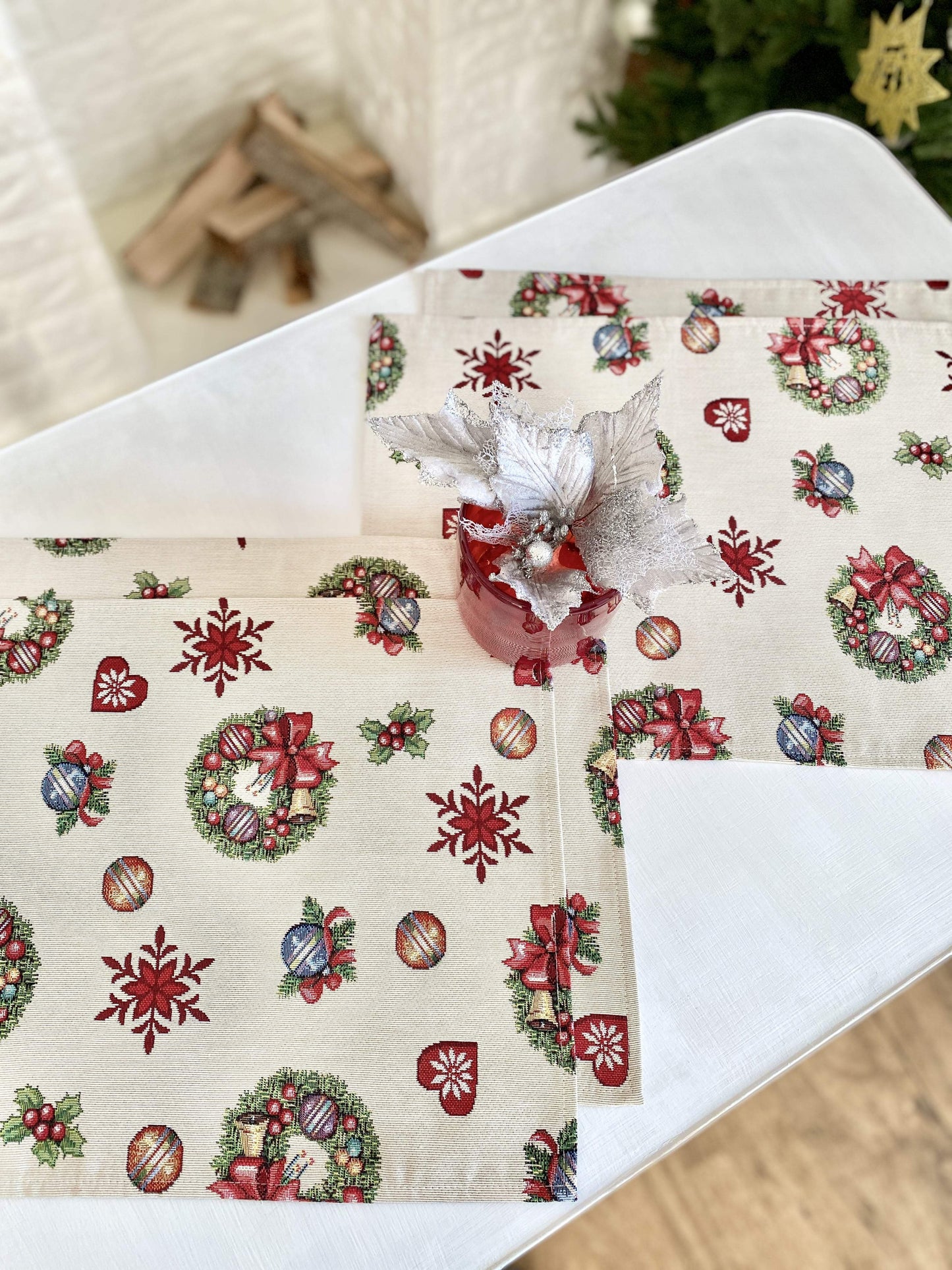 Buy Christmas Tapestry Placemat "Christmas Тoy starfall" UK Textil4Family