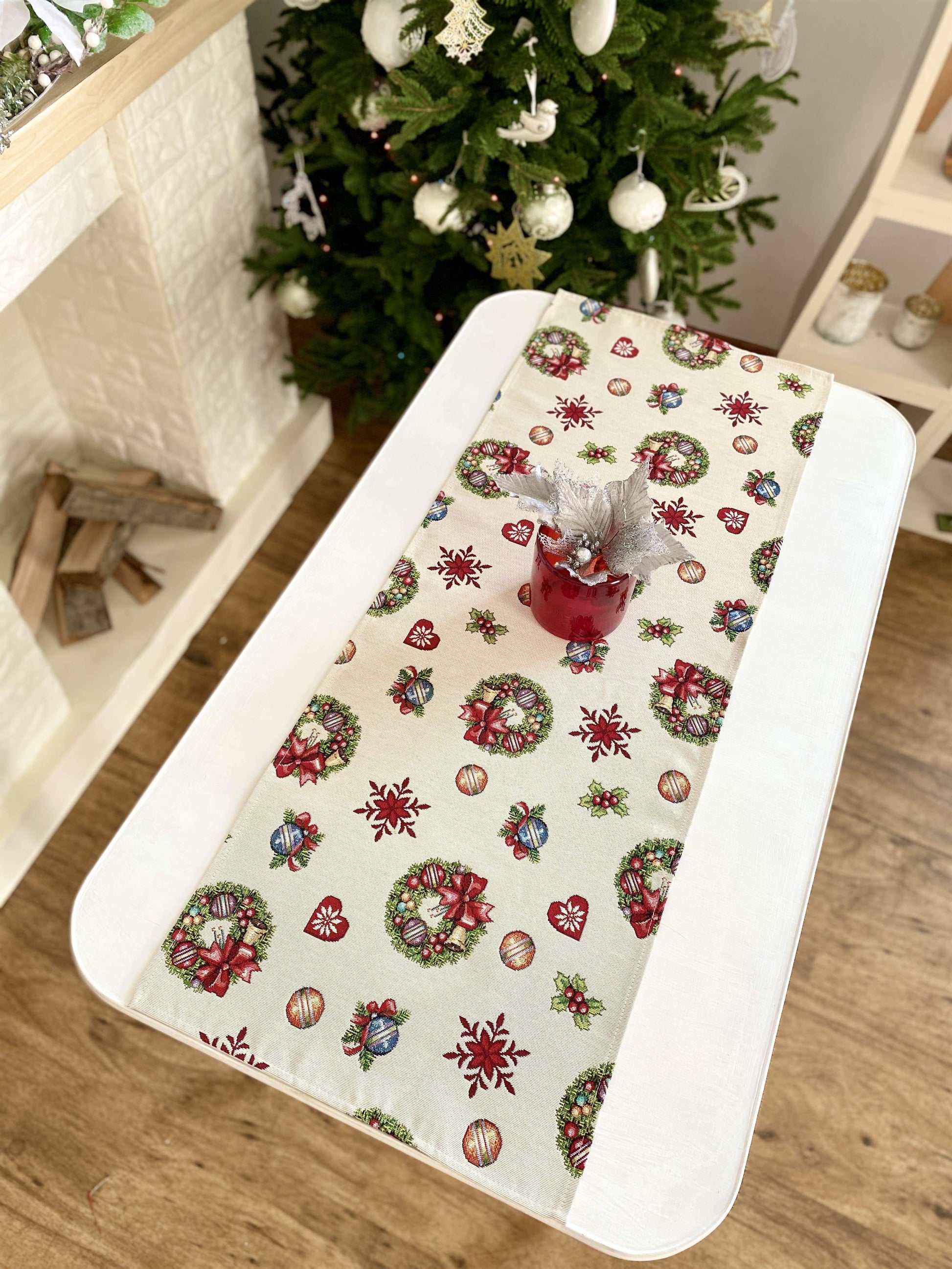 Buy Christmas Tapestry Table Runner "Christmas Тoy starfall" UK Textil4Family