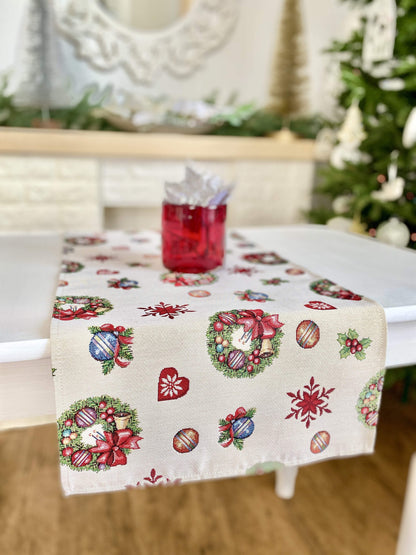 Buy Christmas Tapestry Table Runner "Christmas Тoy starfall" UK Textil4Family