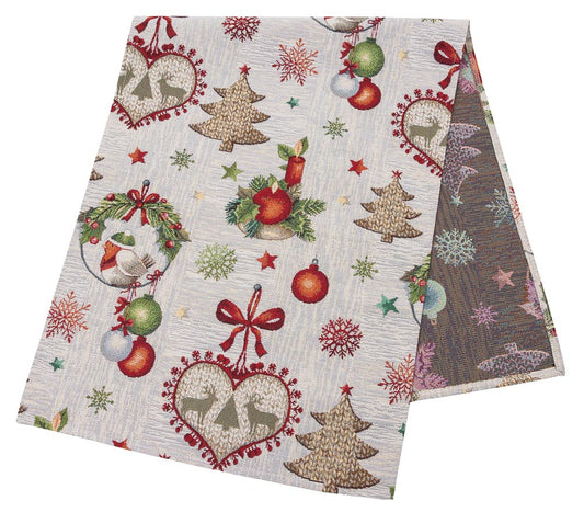 Buy Christmas Tapestry Table Runner "Festive Dinner" UK Textil4Family