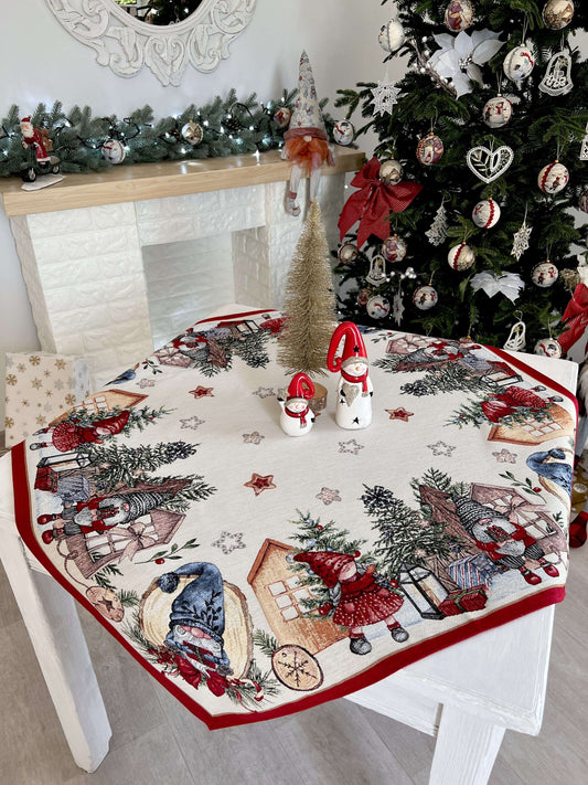 Christmas tapestry tablecloth «Federica» with silver thread