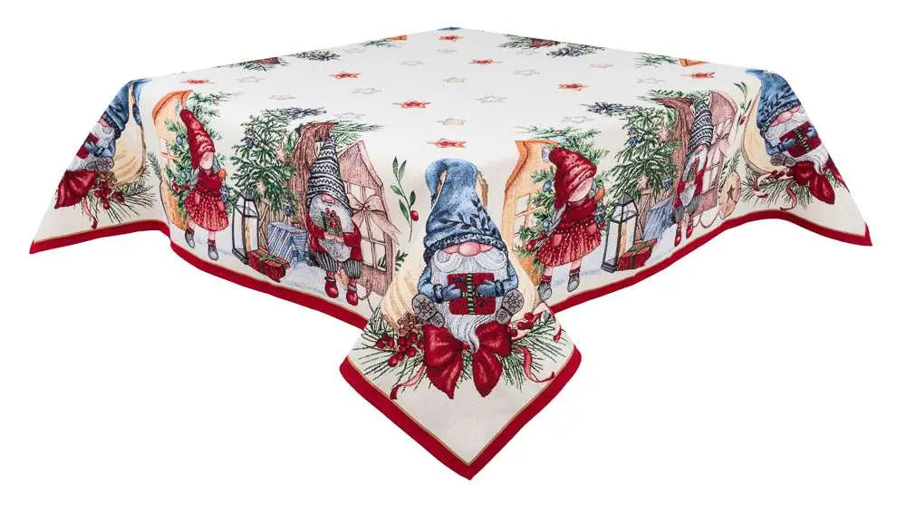 Christmas tapestry tablecloth «Federica» with silver thread Limaso Textile