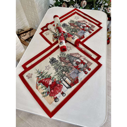 Winter Holiday Placemat «Federica» with silver thread