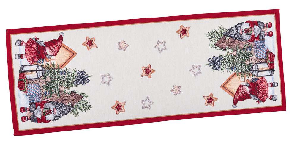 Christmas Tapestry Table runner «Federica» with silver thread