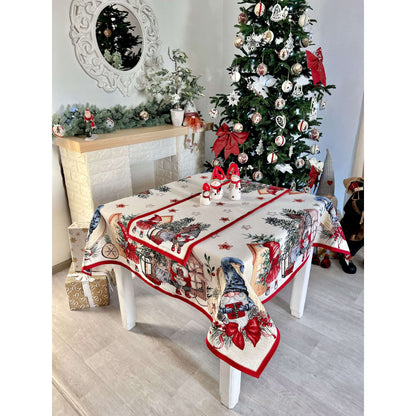 Christmas Tapestry Table runner «Federica» with silver thread