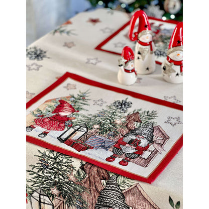 Winter Holiday Placemat «Federica» with silver thread