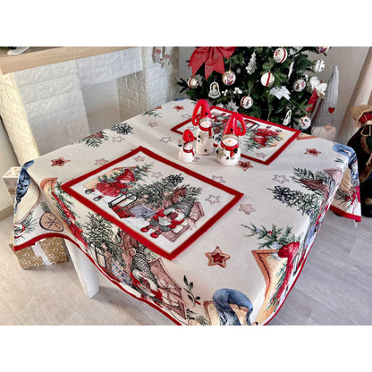 Winter Holiday Placemat «Federica» with silver thread