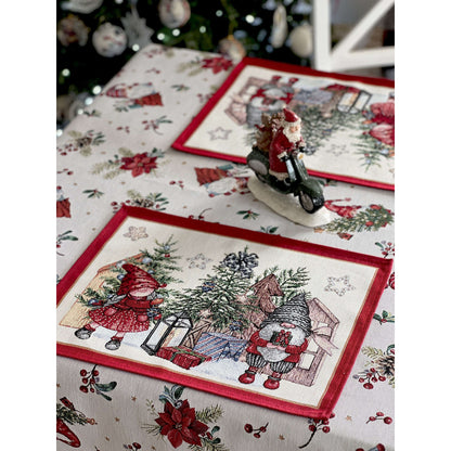 Winter Holiday Placemat «Federica» with silver thread