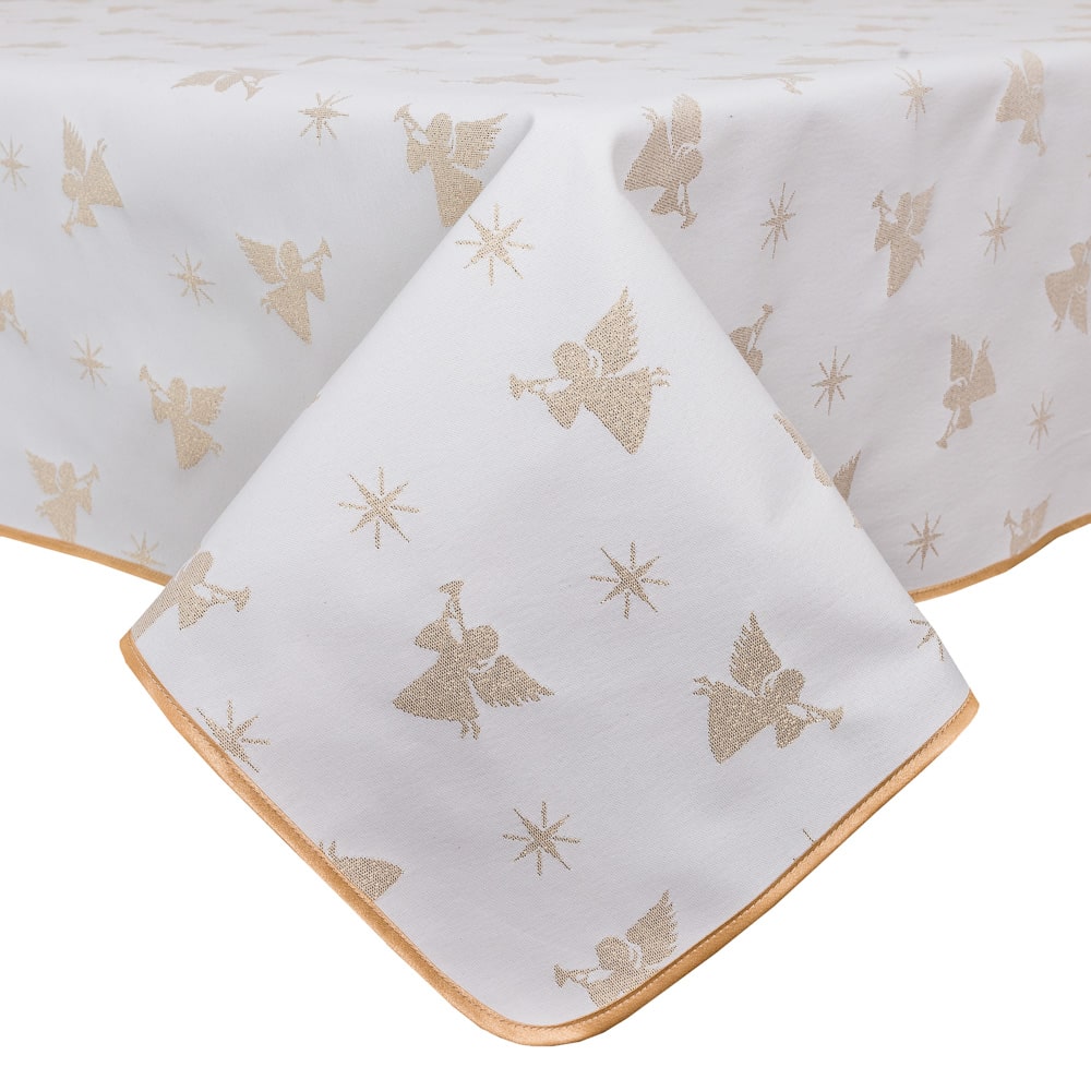 Buy Christmas Tablecloth Double-sided "Good News" (golden lurex) UK Textil4Family