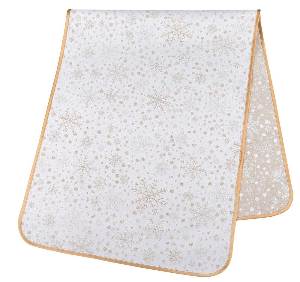 Buy Christmas Runner Double-sided with Teflon coating "WINTER"(golden lurex) UK Textil4Family