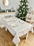 Christmas Tablecloth Double-sided with Teflon coating "Snowfall" (golden lurex)