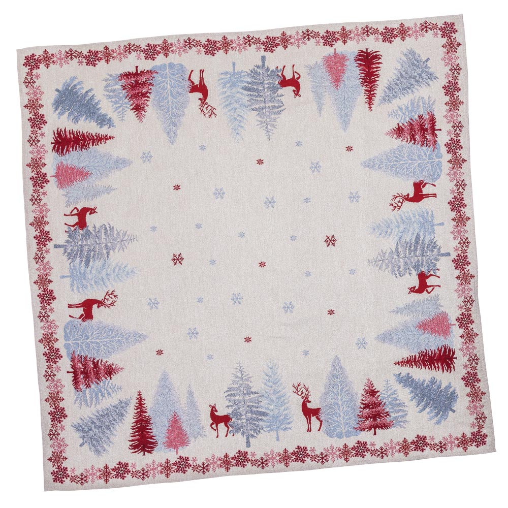 Buy Christmas tapestry Tablecloth "Christmas symphony" with silver thread UK Textil4Family