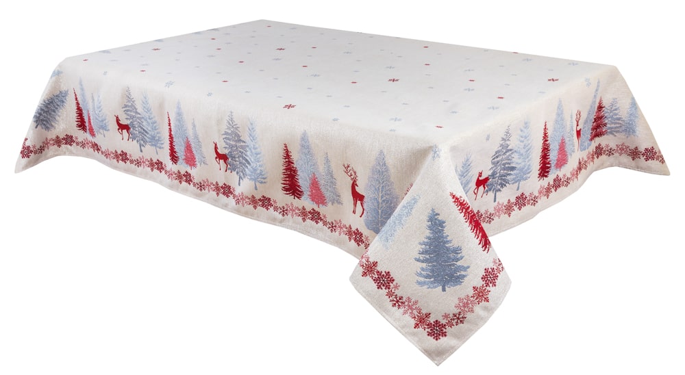 Buy Christmas tapestry Tablecloth "Christmas symphony" with silver thread UK Textil4Family