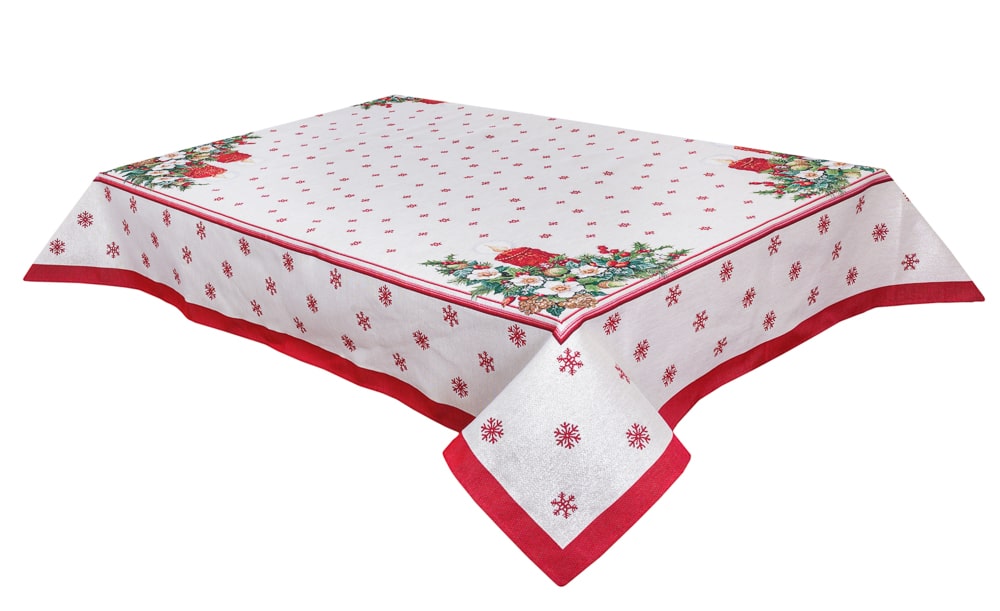 Buy Christmas tapestry Tablecloth "Christmas Candle" with silver thread UK Textil4Family