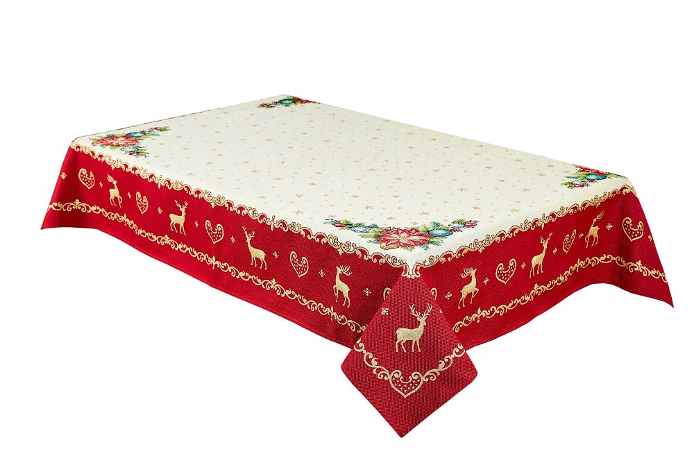 Buy Christmas tapestry Tablecloth "New year fantasy" with golden thread UK Textil4Family