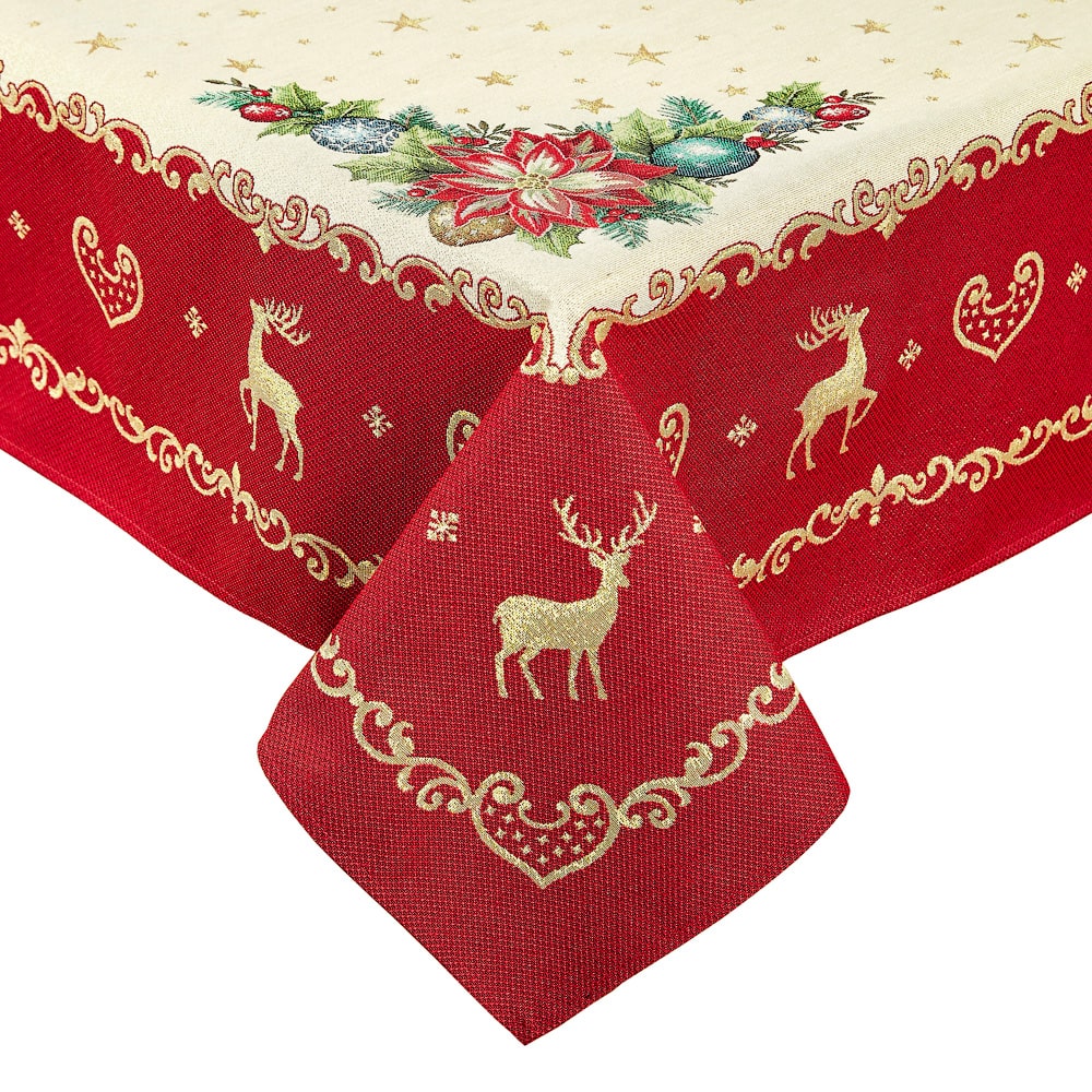 Buy Christmas tapestry Tablecloth "New year fantasy" with golden thread UK Textil4Family