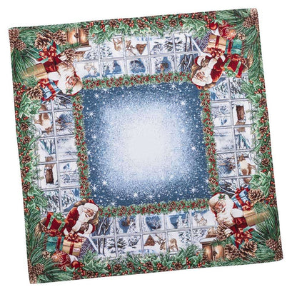 Christmas tapestry tablecloth «WINDOW» With microfibre