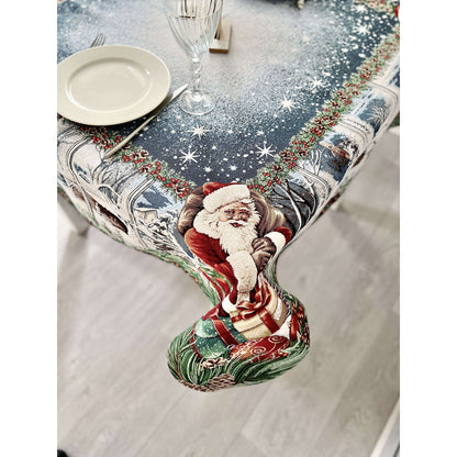 Christmas tapestry tablecloth «WINDOW» With microfibre