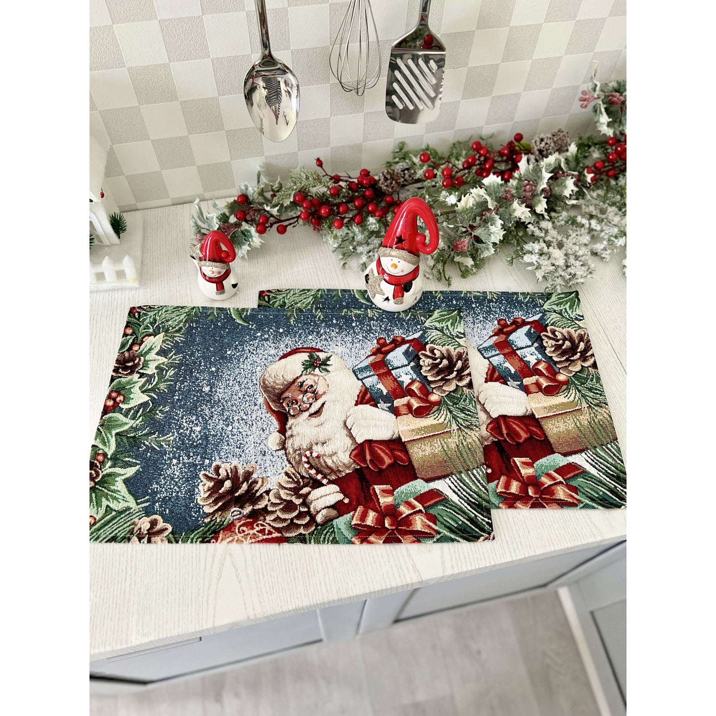 Winter Holiday Placemat «WINDOW» With microfibre