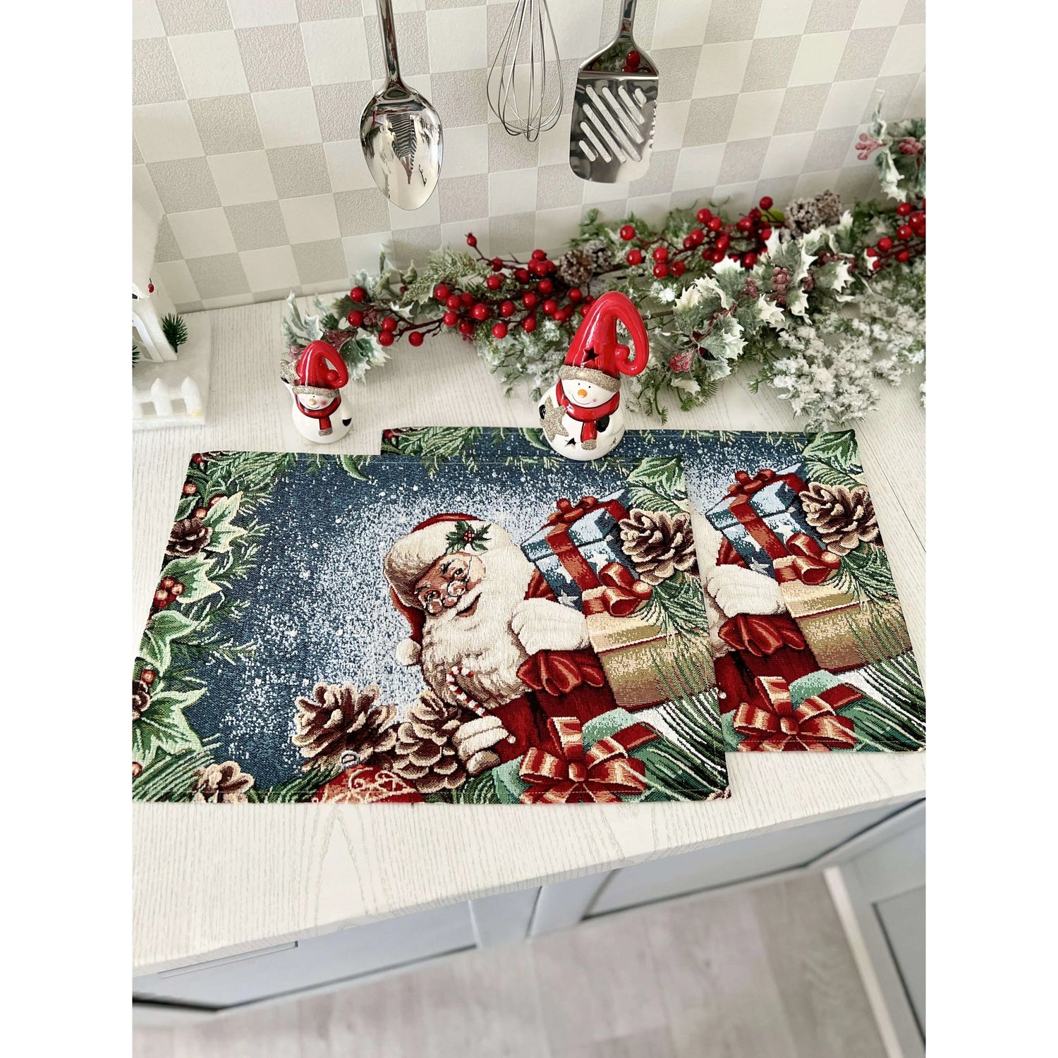 Winter Holiday Placemat «WINDOW» With microfibre Limaso Textile