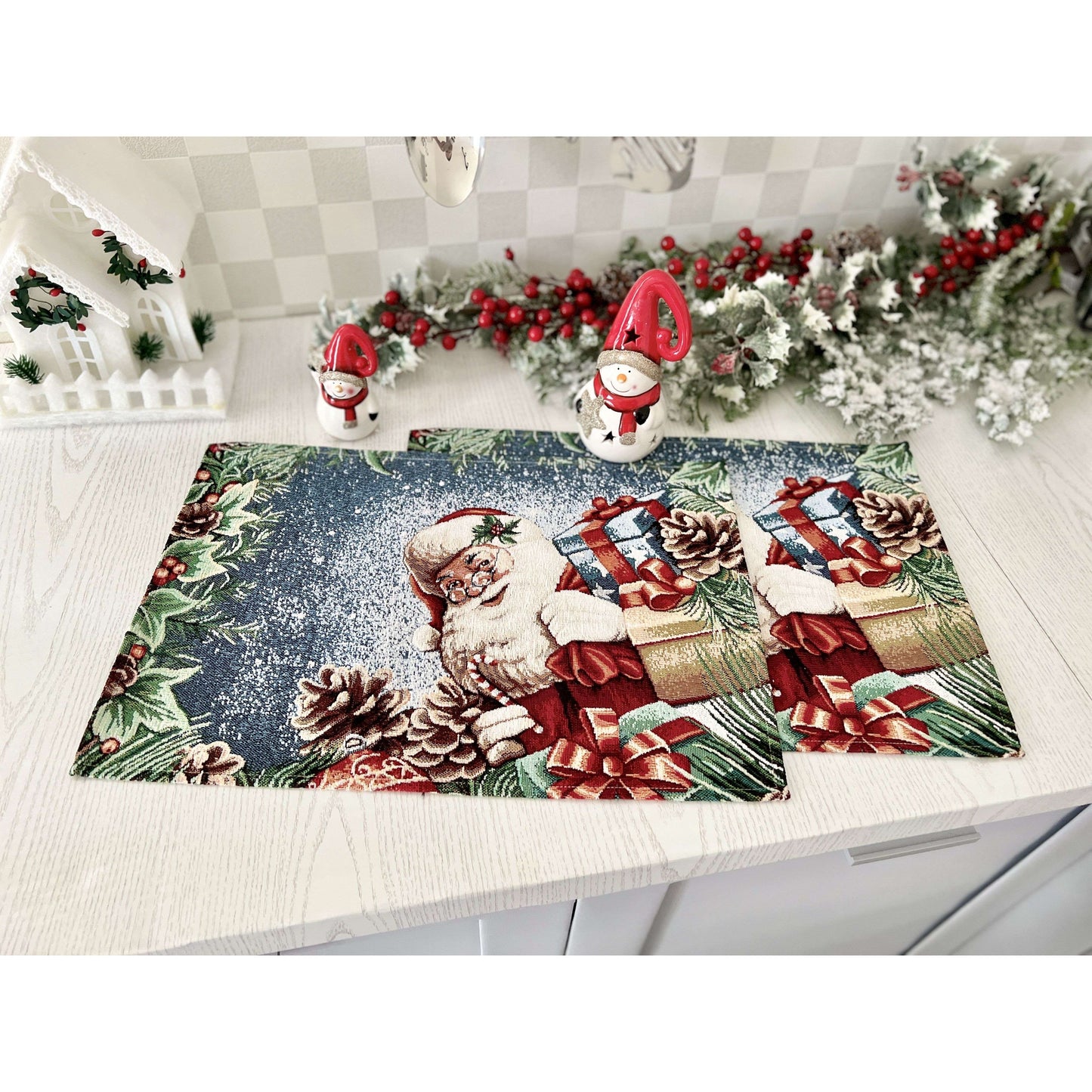 Winter Holiday Placemat «WINDOW» With microfibre