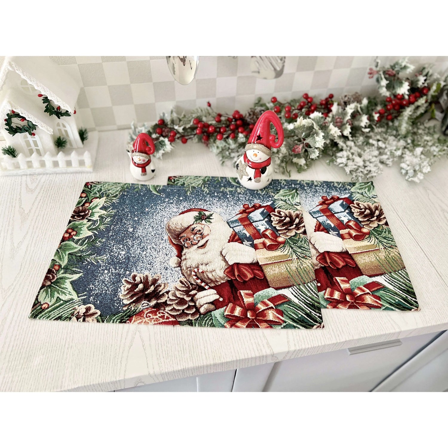 Winter Holiday Placemat «WINDOW» With microfibre Limaso Textile