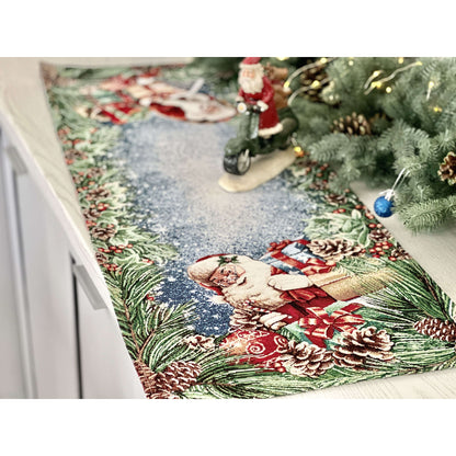 Christmas Tapestry Table runner «WINDOW» With microfibre